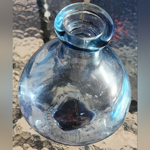 Vintage Spanish 100% Recycled Glass Handmade Vase 7.5" Asymmetrical "READ" - Picture 6 of 13